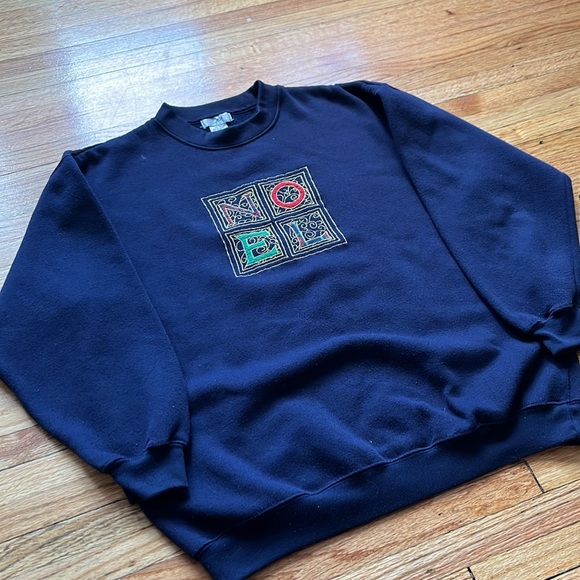 Vintage NOEL Christmas Sweater / Medium / 90s - Picture 4 of 7